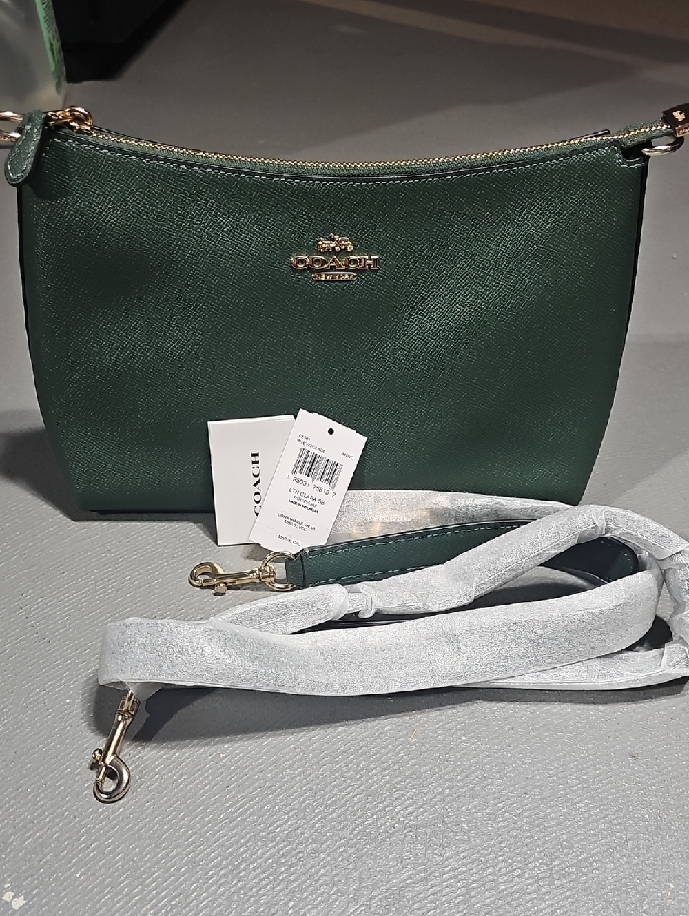 Coach NWT CE584 IM/EVERGLADE Leather Clara Shoulder Bag